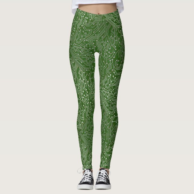 Connected Circuit A.b D Green BG Leggings (Front)
