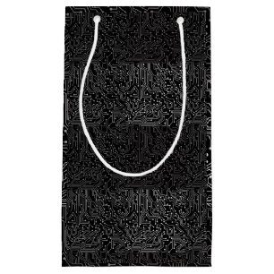 Connected circuit pattern b Black GB Small Gift Bag