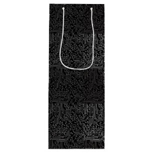 Connected circuit pattern b Black GB Wine Gift Bag