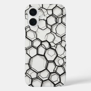 Connected Hexagons Line Art iPhone 16 Case