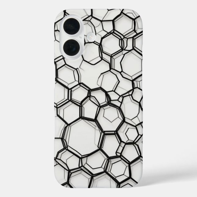 Connected Hexagons Line Art Case-Mate iPhone Case (Back)