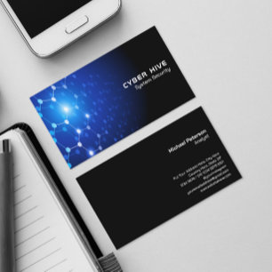 Connected Lines and Dots Modern Futuristic Business Card