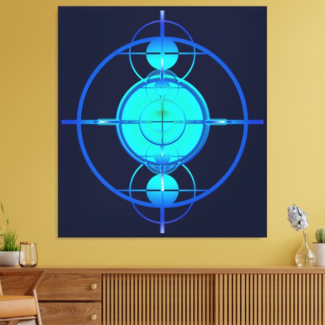 Connected Minds (Night Version) Canvas Print (Insitu(LivingRoom))
