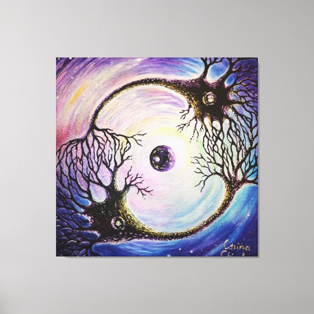 Connected neurons canvas print (Front)
