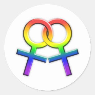 Connected Rainbow Female Symbols Stickers 02