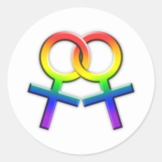 Connected Rainbow Female Symbols Stickers 02