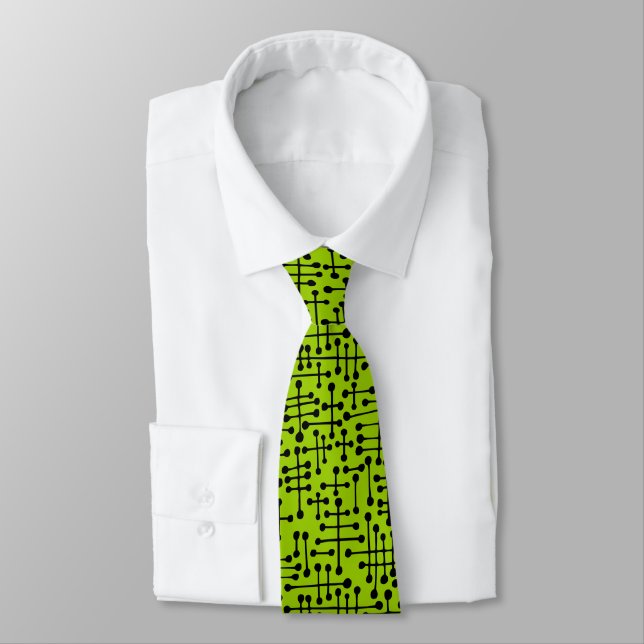 Connected Spots - Black in Martian Green Tie (Tied)