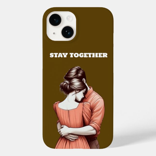 Connected Two  Hearts| Stay Together Design  Case- Case-Mate iPhone Case (Back)