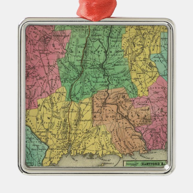 Connecticut 10 metal tree decoration (Front)