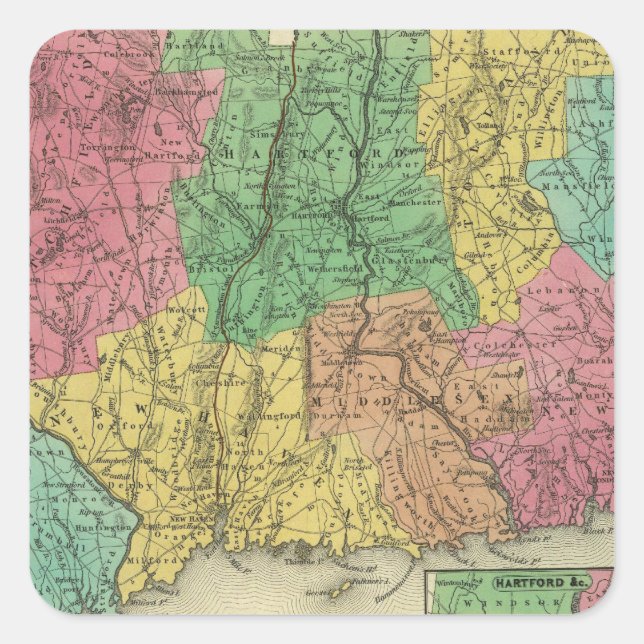 Connecticut 10 square sticker (Front)