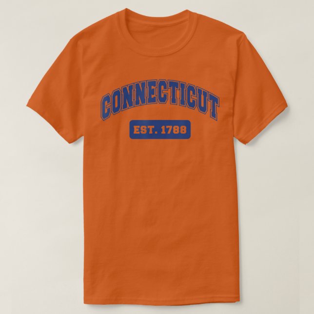 Connecticut 1788 Varsity Retro Style  T-Shirt (Design Front)