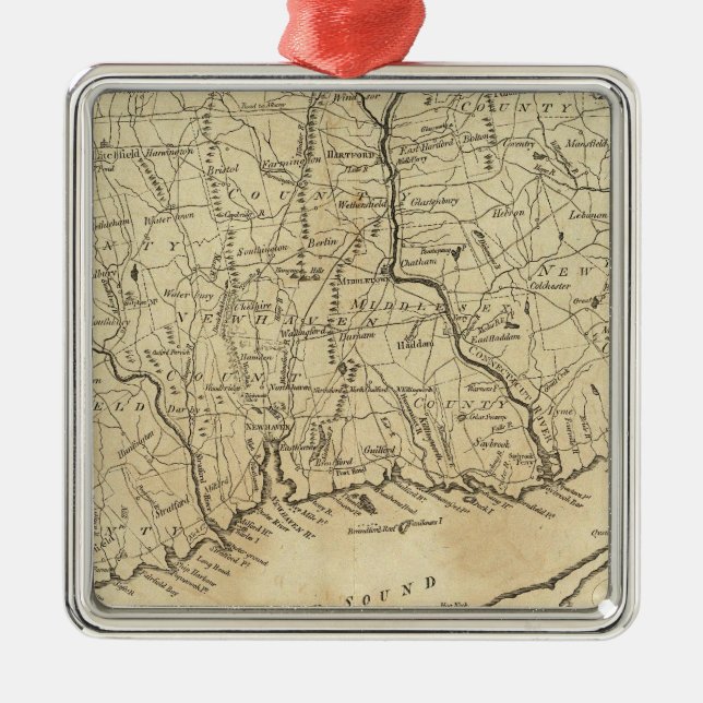 Connecticut 2 metal tree decoration (Front)