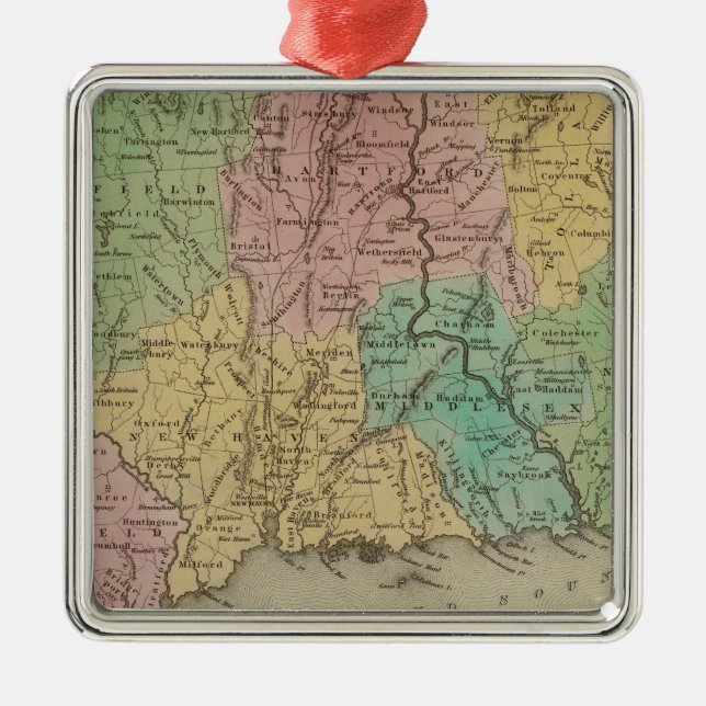 Connecticut 3 metal tree decoration (Front)