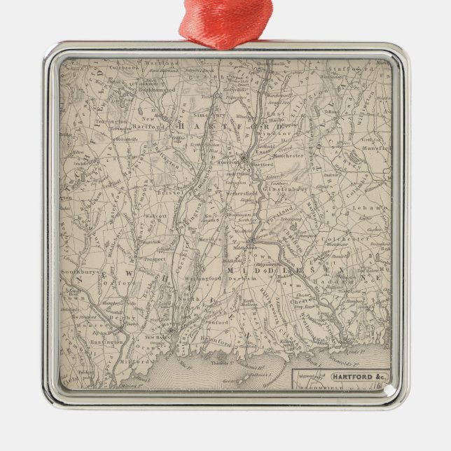 Connecticut 3 metal tree decoration (Front)