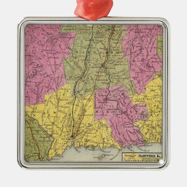 Connecticut 4 metal tree decoration (Front)
