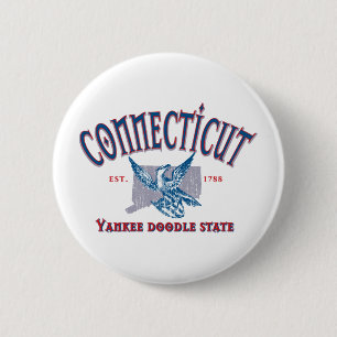 Connecticut 6 Cm Round Badge