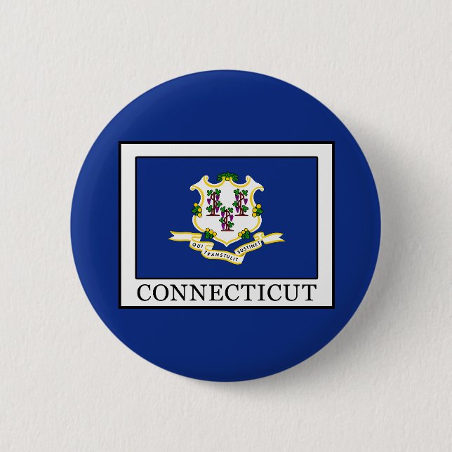 Connecticut 6 Cm Round Badge (Front)