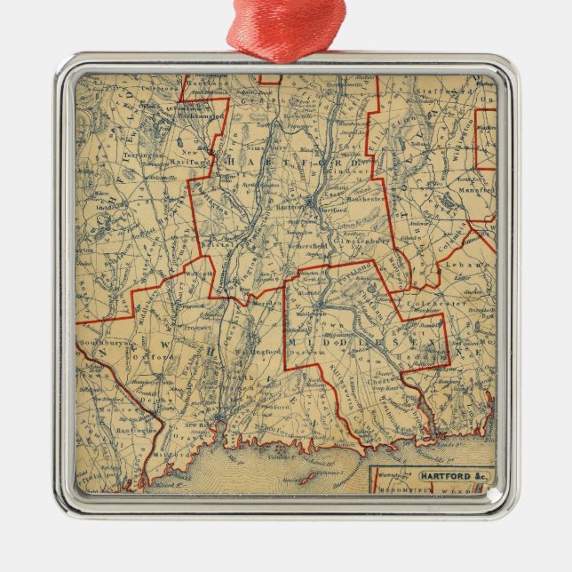 Connecticut 6 metal tree decoration (Front)