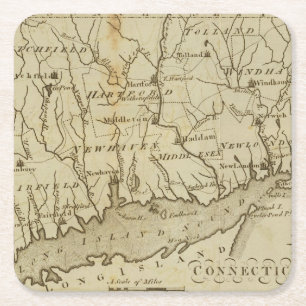 Connecticut 8 square paper coaster