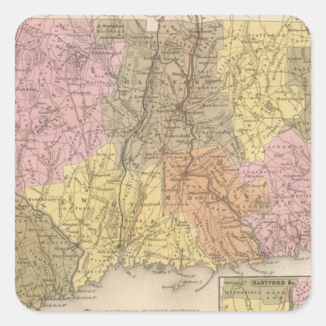 Connecticut 8 square sticker (Front)