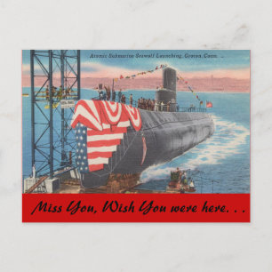 Connecticut, Atomic Submarine launching Postcard