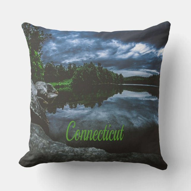 Connecticut Beutiful Lake Trees Cushion (Front)