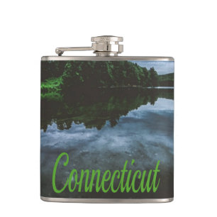 Connecticut Beutiful Lake Trees Hip Flask