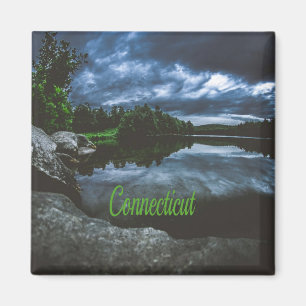 Connecticut Beutiful Lake Trees Magnet