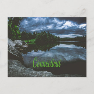Connecticut Beutiful Lake Trees Postcard