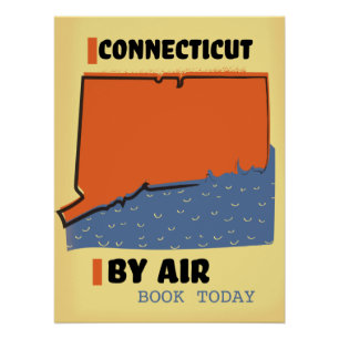 Connecticut By air travel poster