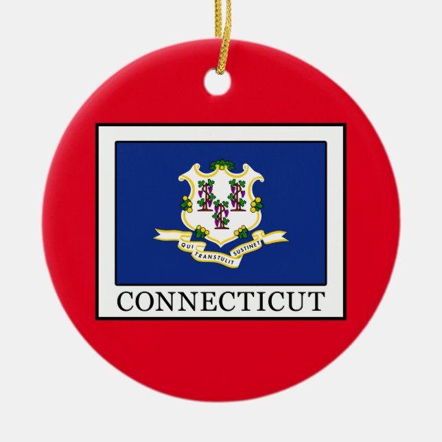 Connecticut Ceramic Tree Decoration (Front)