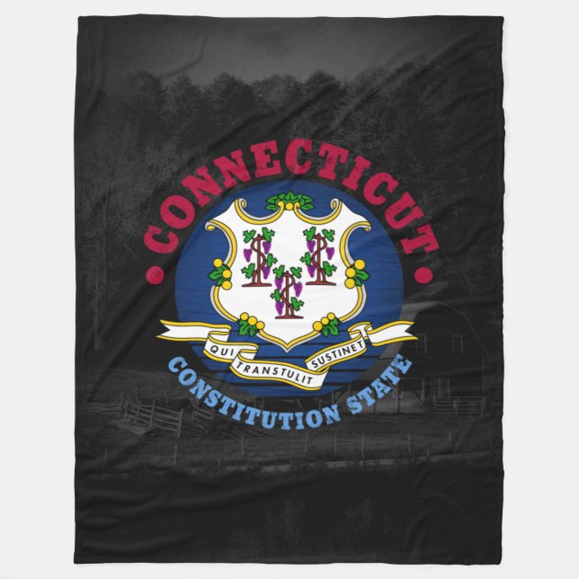 CONNECTICUT CONSTITUTION STATE FLAG FLEECE BLANKET (Front)