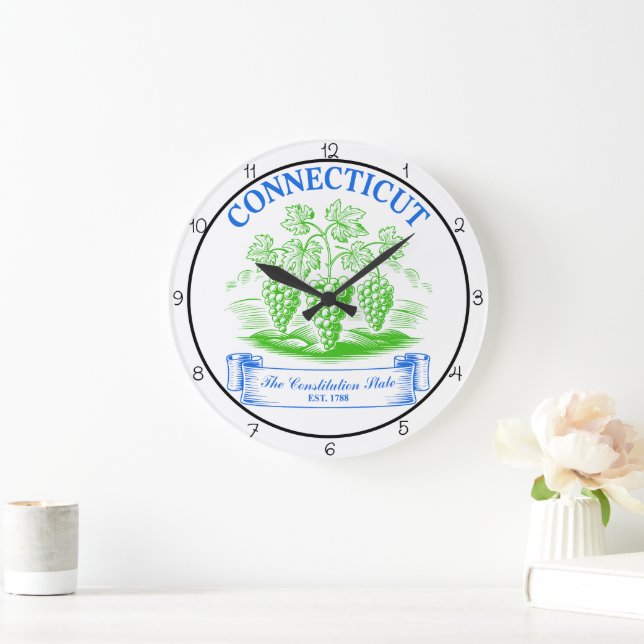 Connecticut Constitution State Timepiece Large Clock (Home)