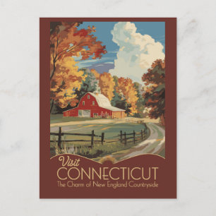 Connecticut Countryside Travel Art Vintage Postcard