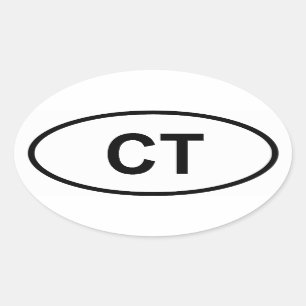 Connecticut "CT" Oval Sticker