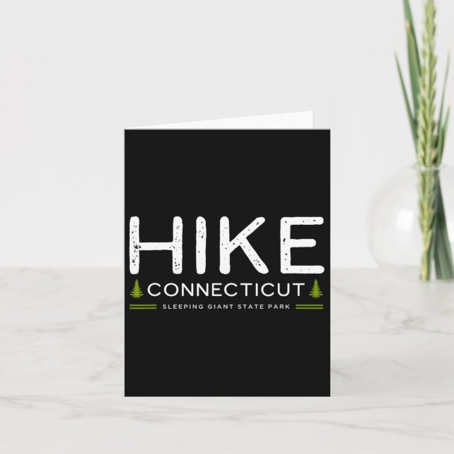 Connecticut Ct Sleeping Giant Park Hike Tree Retro Card (Front)