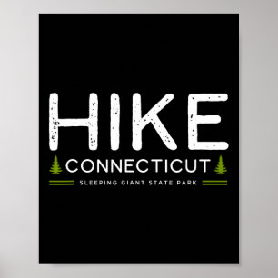 Connecticut Ct Sleeping Giant Park Hike Tree Retro Poster