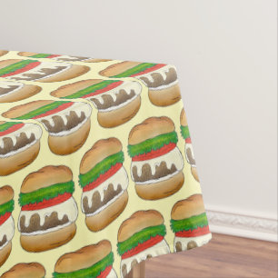 Connecticut CT Steamed Cheese Burger Cheeseburger Tablecloth