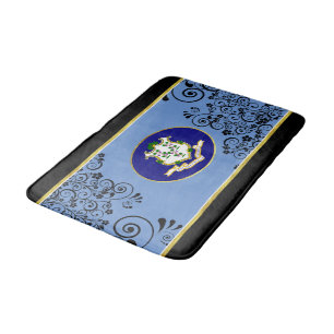 Connecticut flag bath mat