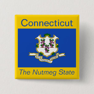 Connecticut Flag Button
