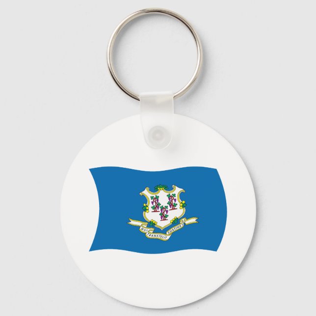 Connecticut Flag Keychain (Front)