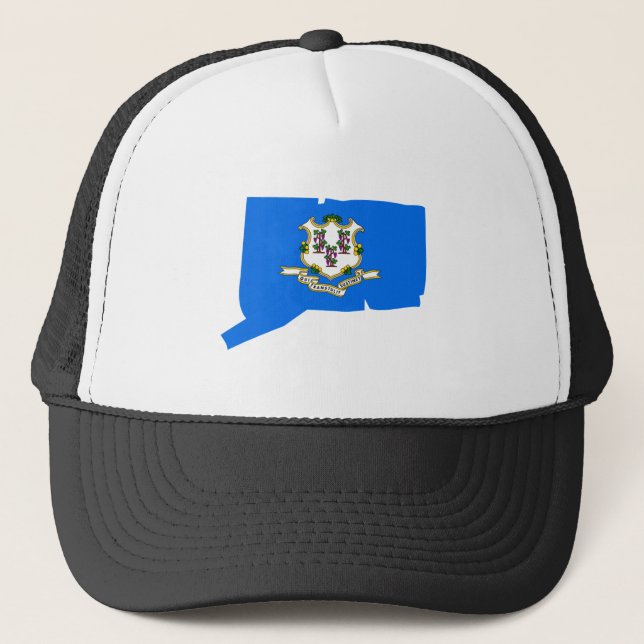 Connecticut Flag Map Trucker Hat (Front)