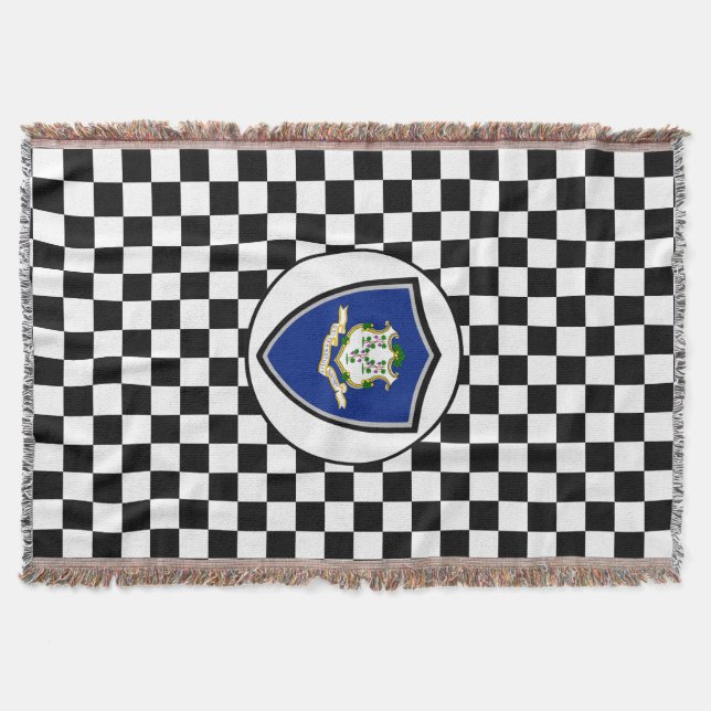 Connecticut flag throw blanket (Front)