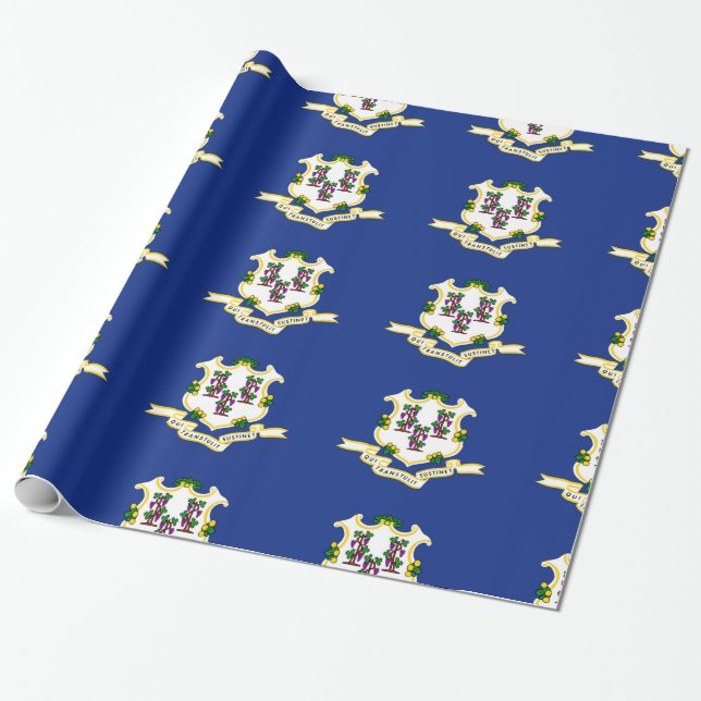 Connecticut flag wrapping paper (Unrolled)