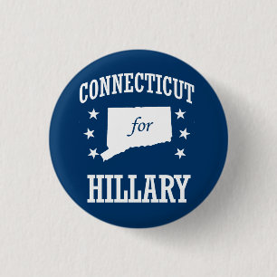 CONNECTICUT FOR HILLARY 3 CM ROUND BADGE
