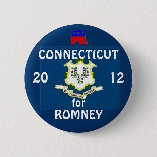 Connecticut for Romney 2012 6 Cm Round Badge (Front)