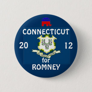 Connecticut for Romney 2012 6 Cm Round Badge