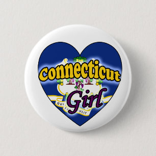 Connecticut Girl 6 Cm Round Badge