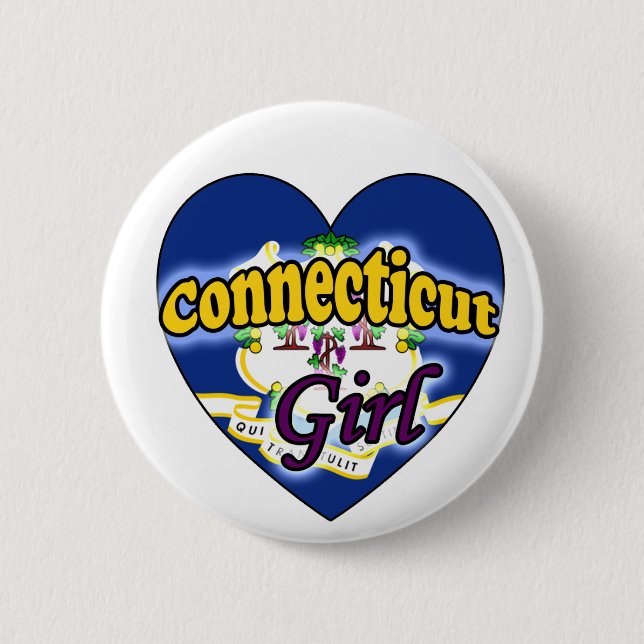 Connecticut Girl 6 Cm Round Badge (Front)