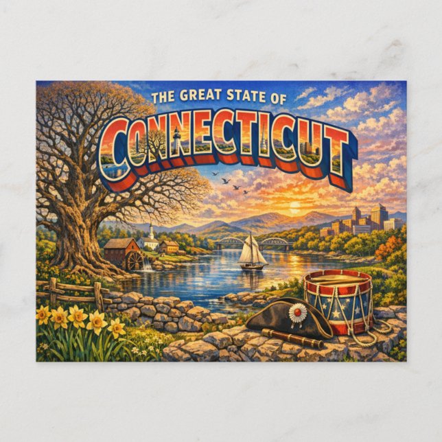 Connecticut Greetings Postcard  (Front)